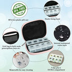 Weekly Travel Pill Organizer Cute Pill Case with 7 Day Pill Box (1 Case + 1 Box / A. Bloom 03.)