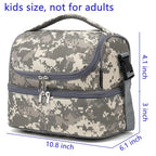 Kids Double Decker Cooler Insulated Lunch Bag Large Tote for Boys (Digital Camo)