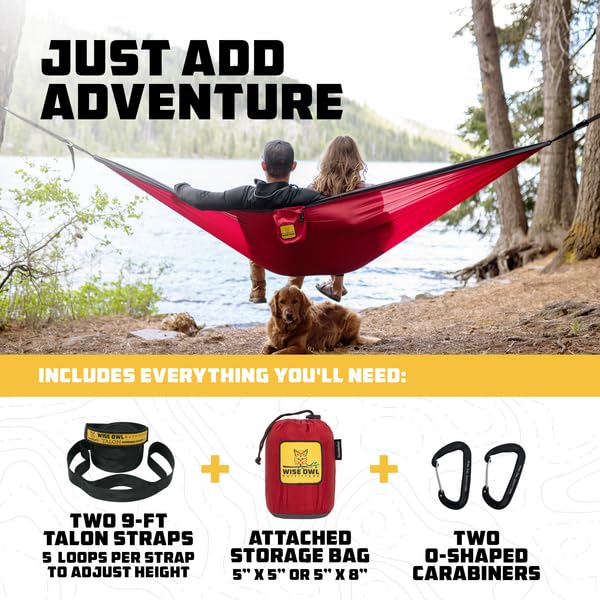 Hammock for Camping Double Hammocks Gear for The Outdoors Backpacking Survival or Travel (Navy & Light Blue / Double)