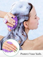 2 Pack Scalp Massager Hair Growth Scrubber for Dandruff Removal (01- Black & Purple)