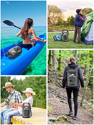 Dry Bag Waterproof Backpack with Phone Case (Black / 20L)