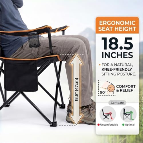 2 Pack Folding Camping Chair (Black(twin Pack))
