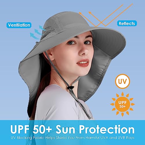Womens Sun Hat UV Protection (One Size / Drak Grey)