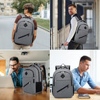 Backpack School Backpacks for Teen Boys & Girls (Grey / 17.3 Inch)