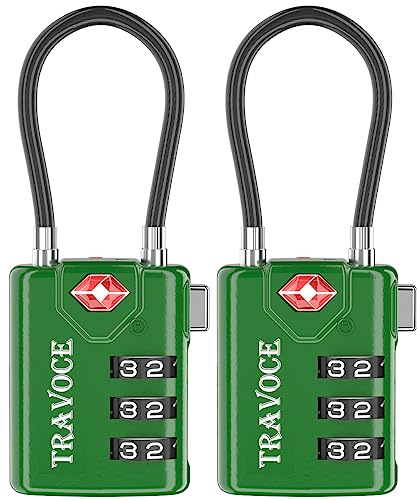 TSA Approved Luggage Locks (1.4*0.72*3.54 in / Army Green 2 Pack)