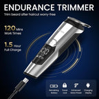 3-in-1 Beard Trimmer for Men, IPX6 Waterproof Electric Razor Shaver (Silver)