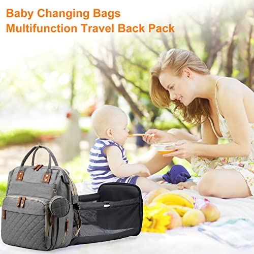 Diaper Bag with Changing Station (Grey)