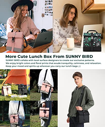 Insulated Lunch Bag Rolltop Lunch Box (Floral & Foliage)