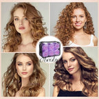4 Sizes Hair Rollers Curler Set with Clips for Women (Pink and Purple)