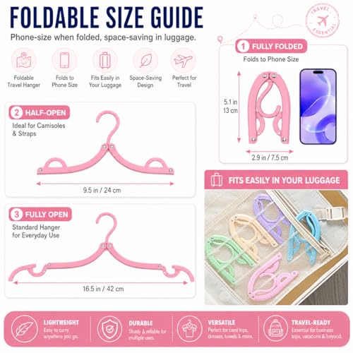 10 Pcs Travel Hangers Cruise Ship Essentials Accessories Portable Folding Clothes Hanger Foldable Drying Rack (Standard (1-Pack))