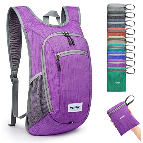 10L 15L Hiking Backpack Lightweight Packable Hiking Daypack Small Travel Outdoor Foldable Shoulder Bag (Purple / 10L)