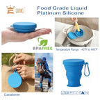 Silicone Collapsible Travel Cup Set 8 Pack Silicone Folding Camping Cup with Lids Foldable Drinking Cup Sets Portable Dishwasher Safe for Outdoor Hiking Travel Sport (8 Pack Orange-Sky Blue-Light Green-Blue)