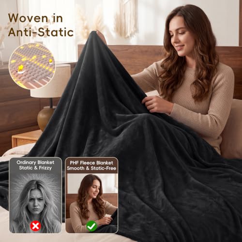 Fleece Throw Blanket 50"x60" (Black / Throw(50" X 60"))