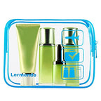 Clear Toiletry Bag TSA Approved Quart Size Travel Carry On (Blue / 3 Pack)