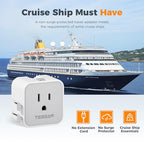 2 Pack Universal Travel Adapter (Gray-white)