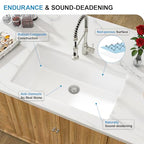 30 White Granite Composite Kitchen Sink (White / 30''x19'')