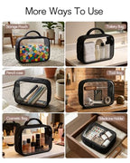 TSA Approved Toiletry Bag Clear Quart Size Travel Bags Makeup Bag (Puffer Black / 1 Pack, Handle)