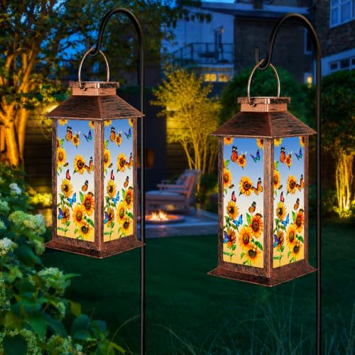 Solar Lanterns Outdoor Waterproof Garden Decor Birthday Gifts for Women Mom Grandma Sister