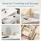 Heat Resistant Mat Large Silicone Hot Hair Tools Mat for Curling Irons Flat Iron Hair Straightener Vanity Mat Portable Hair Styling Tools Hot Pad 14.2"*11" (Off White)