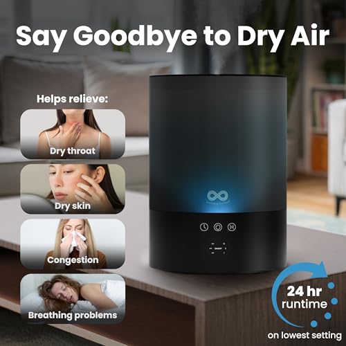 2.5L Ultrasonic Humidifier for Bedroom (Black)