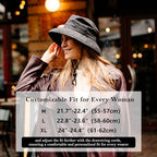 Women's Waterproof UPF 50+ Wide Brim Packable Rain Hat (737_red / Medium)