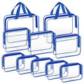 10 PCS Clear Travel Bags for Toiletries (Blue)