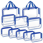 10 PCS Clear Travel Bags for Toiletries (Blue)