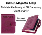 Airtag Passport Holder Cover Wallet RFID Blocking (118#Purple / Passport Covers)
