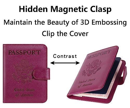 Airtag Passport Holder Cover Wallet RFID Blocking (118#Purple / Passport Covers)