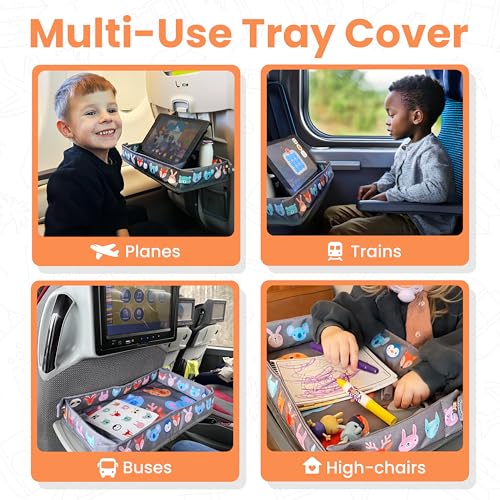 Waterproof Airplane Tray Table Cover for Kids (Gray/Multicolor)