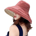 Women Summer Wide Brim Sun Hat Bucket Fishing Hats UV Protection (One Size / Lant001-jiaotang)