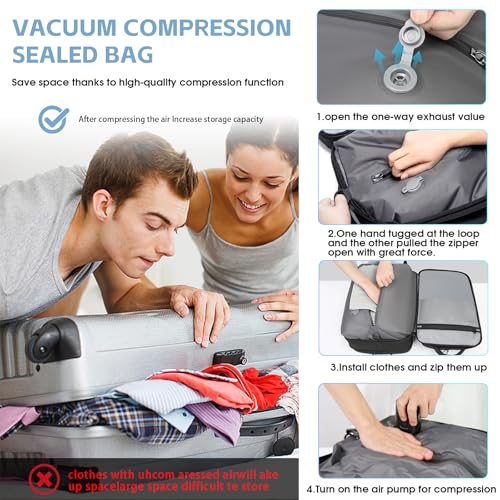 Vacuum Compression Backpack for Travel (Black-b50l)