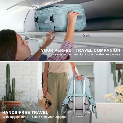 Laptop Travel Backpack Carry On Flight Approved Fits 16 inch Laptop (Blue)