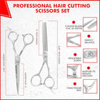 Professional Scissors 6.25" Arc Hair Cutting & Thinning (Combo Set / ARC CONVEX EDGE 6.25")