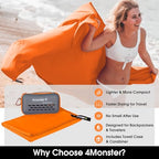 Quick Dry Travel Towel with Case & Carabiner (Orange / 31.50" x 15.80")