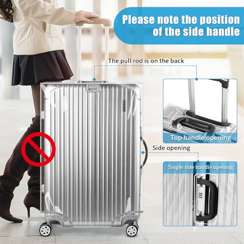 Clear PVC Suitcase Cover Tough Protector (32inch / 90%clear 10%grey)