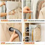 Hanging Vacuum Storage Bags (Clear / 2 Combo)