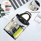Clear Makeup Bags (Medium / 8-Black with Drawstring)