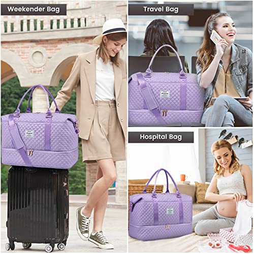 Travel Duffle Bag (Purple-a / Large-2 Pcs)