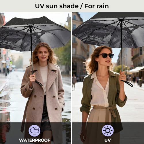 Compact Travel Umbrella (Eiffel Tower (Auto) / 44 inches)