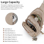Crossbody Bags for Women Anti Theft Vegan Leather Sling Bag RFID Blocking Chest Bag for Travel (Grey-02)