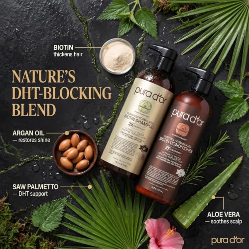 Clinically Formulated Biotin Shampoo & Conditioner Set (16 Fl Oz (Pack of 2))