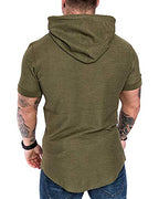 Mens Fashion Hoodies Sport Pullover Solid Color Shirt Workout Lightweight Tops Green XX (XX-Large / Green1)