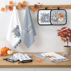 Blue Fall Kitchen Decor Set (Fall Blue Pumpkin)