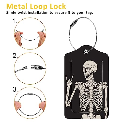 2 Pack Luggage Tag for Suitcase (Human Skeleton)