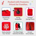 Gate Check Travel Bag for Umbrella Strollers (Red)