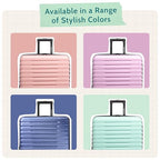 Boren Expandable Hardside Rugged Travel Luggage with 8 Spinner Wheels (2-Piece Set, USB Port in Carry-On / Teal)