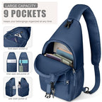 Crossbody Bags for Women Men Trendy Sling Bag Backpack Chest Bag (Large / Navy Blue)