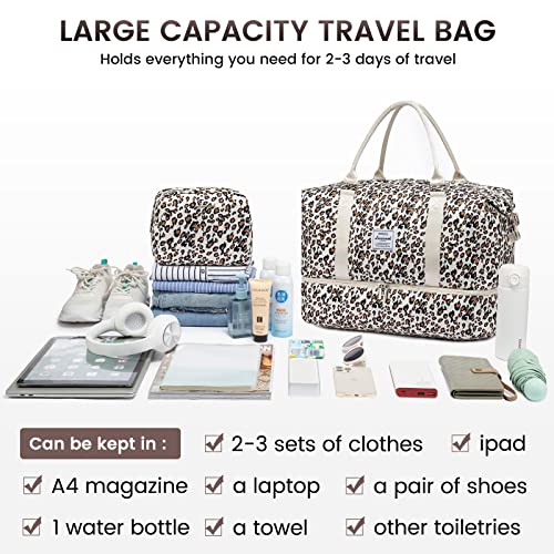Travel Duffle Bag (Leopard print / Large-2 Pcs)