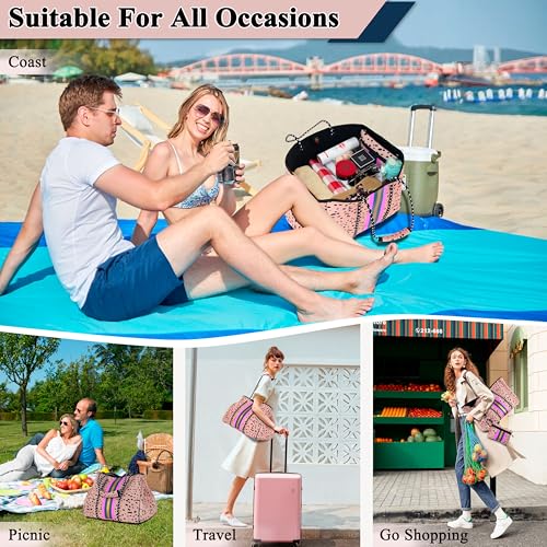 Neoprene Multipurpose Beach Bag Tote Bag (Pink 1 / Large)